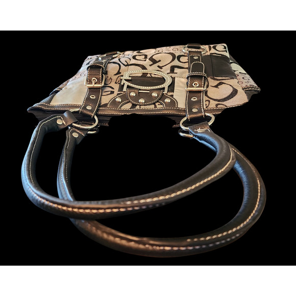 G by Guess Patchwork black gray logo purse handbag - Picture 6 of 7